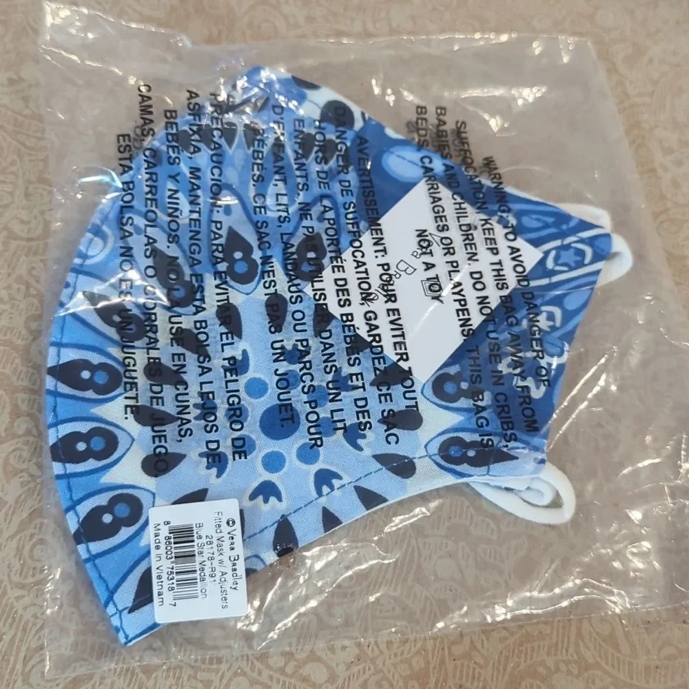 3 New Vera Bradley Floral Fitted Face Masks